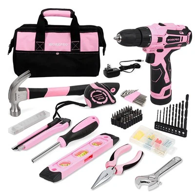 CONJUNTO DE FERRAMENTAS DE BROCA ROSA 101PC 12V