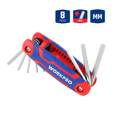 CHAVE HEXAGONAL MÉTRICA DOBRÁVEL 8PC