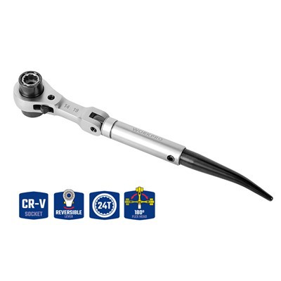 CHAVE DE CATRACA DE CAUDA AFIADA FLEXÍVEL WORKPRO 4 EM 1